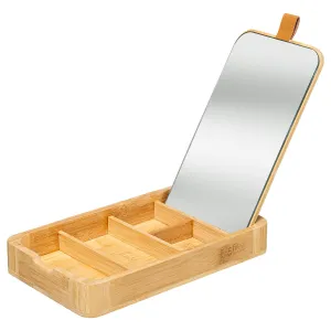 Jewelry Box Mirror Bamboo Tidy