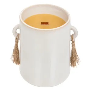 Soleya Scented Candle With Wooden Wick And Stoneware Container