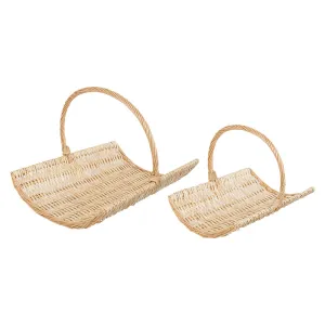 Set Of 2 Eve Log Baskets Wicker