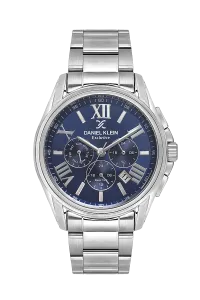 Daniel Klein Exclusive DK.1.14222-2 Deep Blue Dial Silver Stainless Steel Watch