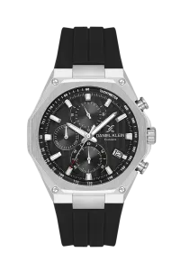 Daniel Klein Exclusive DK.1.14258-2 Black Dial Black Silicone Strap Watch