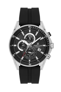 Daniel Klein Exclusive DK.1.14246-2 Black Dial Black Silicone Strap Watch