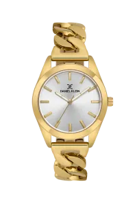 Daniel Klein DK.6.14185-2 Silver White sunray Dial Gold-Tone Stainless Steel Watch