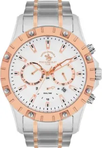 SB Polo SB-1-10545-5 White Dial Two-Tone Rose Gold & Silver Stainless Steel Watch
