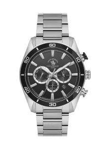 SB Polo SB-1-10498-1 Black Dial Silver-Tone Stainless Steel Watch