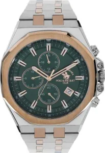 SB Polo SB-1-10546-4 Forest Green Dial Two-Tone Rose Gold & Silver Stainless Steel Watch