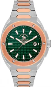 SB Polo SB-1-10557-4 Forest Green Dial Two-Tone Rose Gold & Silver Stainless Steel Watch