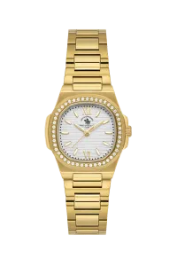 SB Polo SB-1-10658-2 White Dial Gold-Tone Stainless Steel Watch
