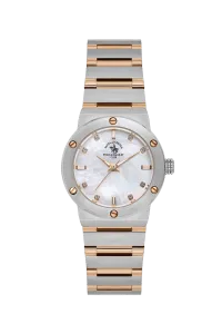 SB Polo SB-1-10664-5 White Dial Two-Tone Rose Gold & Silver Stainless Steel Watch