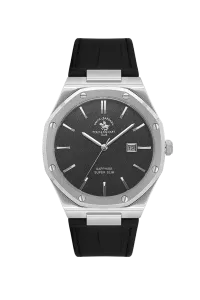 SB Polo SB-1-10672-2 Black Dial Silver-Tone Leather Strap Watch