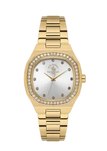SB Polo SB-1-10625-3 Silver White Dial Gold-Tone Stainless Steel Watch