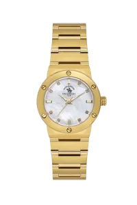 SB Polo SB-1-10664-2 White Dial Gold-Tone Stainless Steel Watch
