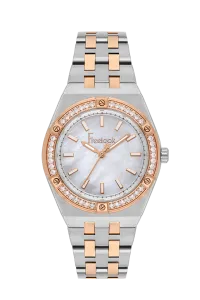 Freelook FL.1.10453-5 White Mother-of-Pearl Dial Two-Tone Rose Gold & Silver Stainless Steel Watch