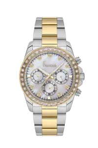 Freelook FL.1.10468-4 White Mother-of-Pearl Dial Two-Tone Gold & Silver Stainless Steel Watch