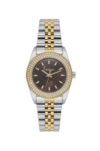 Freelook FL.1.10532-5 Dark Brown Mother-of-Pearl Dial Two-Tone Gold & Silver Stainless Steel Watch