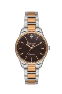 Freelook FL.1.10396-5 Chocolate Brown Dial Two-Tone Rose Gold & Silver Stainless Steel Watch