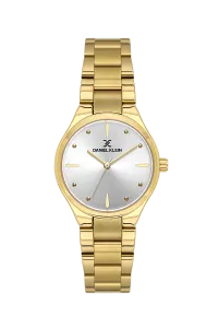 Daniel Klein DK.6.14190-4 Silver White sunray Dial Gold-Tone Stainless Steel Watch