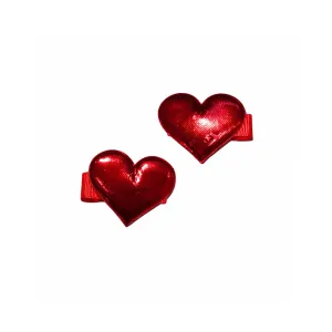 Metallic Sweetheart Hair Clips Duo of Love