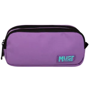 MUST Pencil Case Barrel Monochrome Light Purple with Blue