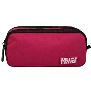 MUST Pencil Case Barrel Monochrome Bordeaux with Gray