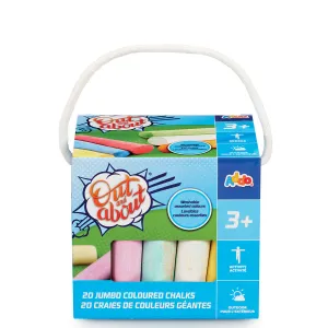 Out and About Jumbo Coloured Chalks 20 Pack
