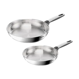 Tefal Emotion+ Induction Stainless Steel Uncoated Twin Pack Frypan 24/28cm