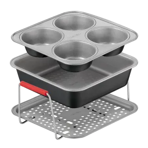 Tefal DAIL'EASY SET OF 3 (Muffin Pan, Square Roaster , Perforated Tray)