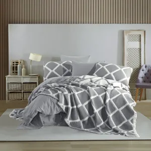 Dantela Double Duvet Cover Set + Bedspread Garcia Anthracite