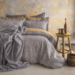 Apricitas Paolina Grey Double Duvet Cover Set With Blanket
