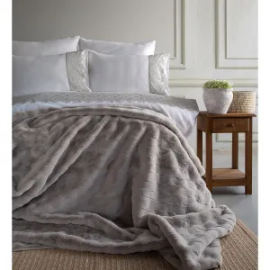 Ap Nolan Gri Double Duvet Cover With Blanket Set