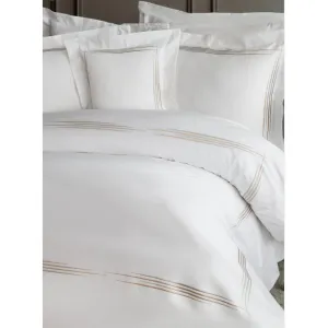 King Beige Beverly -Grey Duvet Cover Set Embroideried