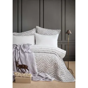 Double Duvet Cover Set + Bed Spread +Blanket Ap Londa Gri - Made In Turkey