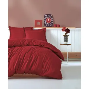 Double Bed Set Elegant Stripe Bordo - Made In Turkey