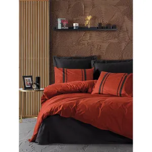 Double Bed Set Bitter Red/Black - Made In Turkey