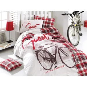 3Pcs Single Duvet Cover 160*220 Freedom Red - Made In Turkey