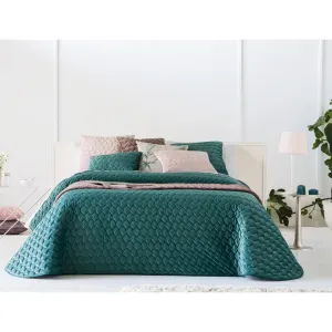 2Pcs Single Bedspread 180*270 Naroa Emerald Green - Made In Spain