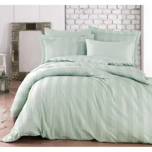 4Pcs Single Duvet Cover 160*220 Satin Waffle Green - Made In Turkey