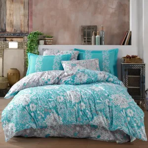 4Pcs Double Duvet Cover 200*220 Ancelica Turquoise - Made In Turkey