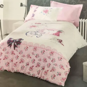 3Pcs Quilted Duvet Cover 160*220 Lp Cleo Pink - Made In Turkey