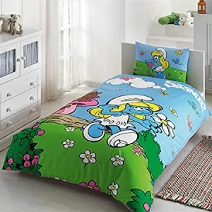 3Pcs Smurfette, Bedding Set, Single 160*220 - Made In Turkey
