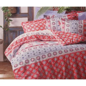 4Pcs Duvet Cover 200*220 Ethnic Red - Made In Turkey