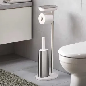 Easystorage Plus Stainless-Steel Toilet Roll Holder With Toilet Brush