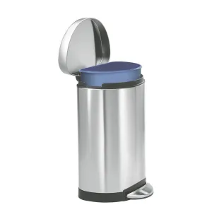 Semiround Pedal Bins 10Litre Fpp Brushed Steel