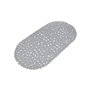 Non-Slip Bath Mat 36 X 69 Cm Non Printed Pvc Vitamine Sdb Light Grey