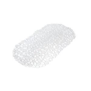 Non-Slip Bath Mat 36 X 69 Cm Non Printed Pvc Vitamine Sdb Transparent