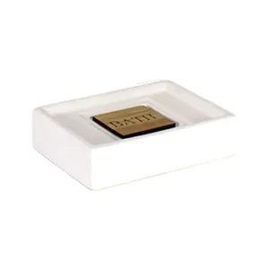 Soap Holder 11.4 X 8.5 X 3 Cm Solid Ceramic Bamboo Cerawood Natural