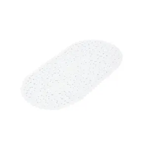 Non-Slip Bath Mat 36 X 69 Cm Non Printed Pvc Vitamine Sdb White