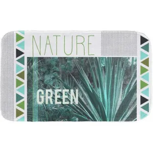 Bath Mat 45 X 75 Cm Printed Microfibre Green Nature