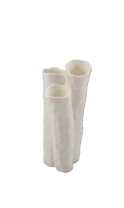 Breadstick Holder 3 Holes Glossy White Matt New Bone China Table Organizer