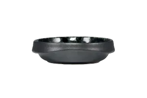Round Black and Green Deep Plate Stoneware Modern Tableware